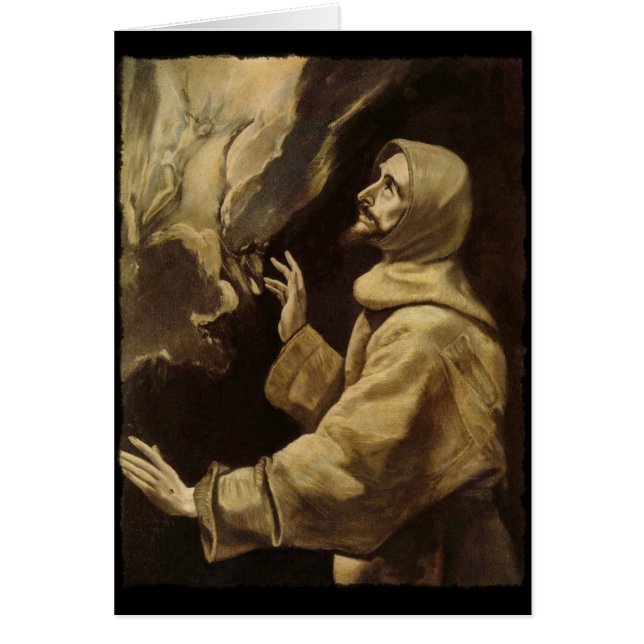 Saint Francis Öga Toward Heaven Hälsningskort (Framsidan)
