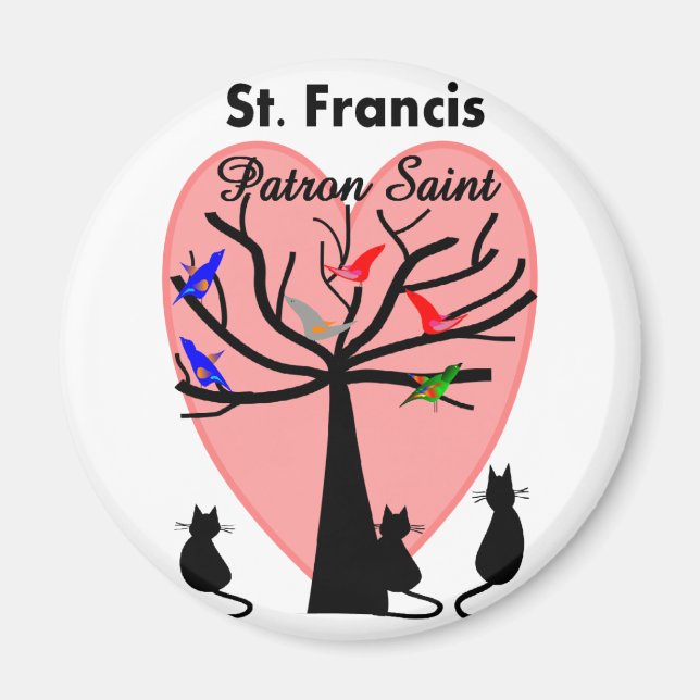Saint Francis Patron Saint - Unik Träd och djur Magnet (Framsidan)
