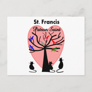 Saint Francis Patron Saint - Unik Träd och djur Vykort