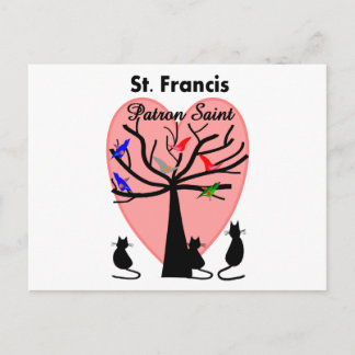 Saint Francis Patron Saint - Unik Träd och djur Vykort