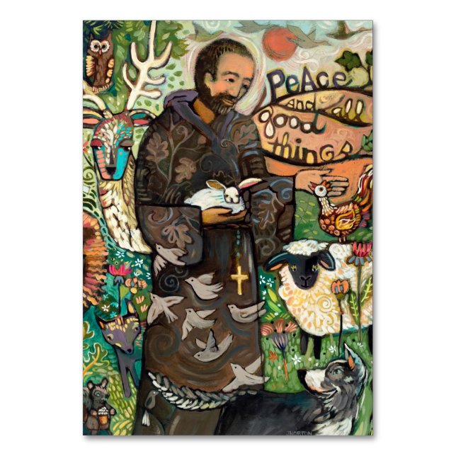 Saint Francis Prayer Card Bordsnummer (Framsidan)