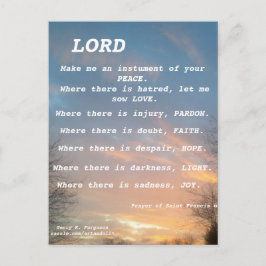 SAINT FRANCIS PRAYER POSTCARD VYKORT