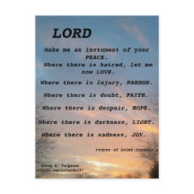 SAINT FRANCIS PRAYER POSTCARD