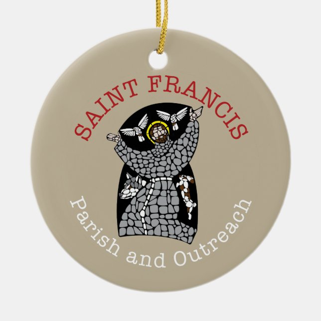 Saint Francis Round jul Ornament (Framsidan)