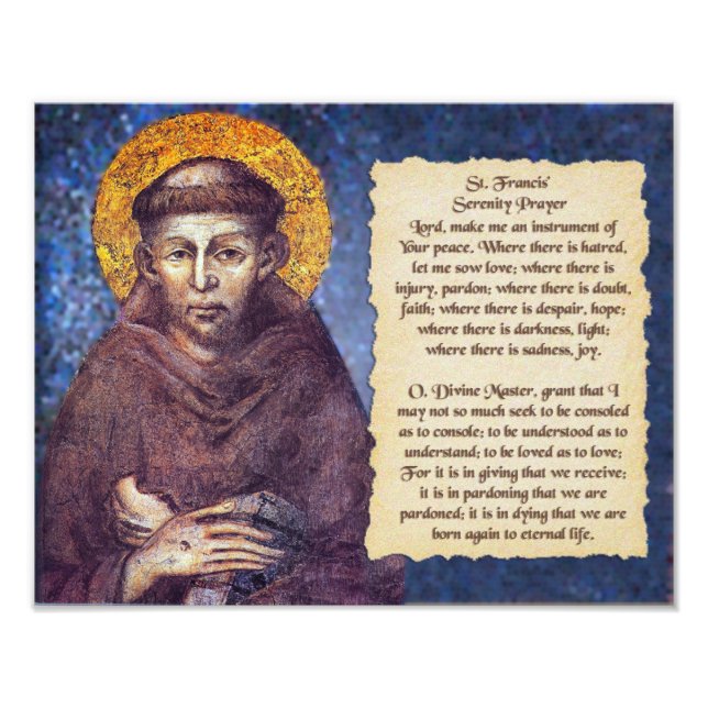 Saint Francis' Serenity Prayer Fototryck (Framsidan)