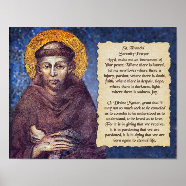 Saint Francis' Serenity Prayer Poster (Framsidan)