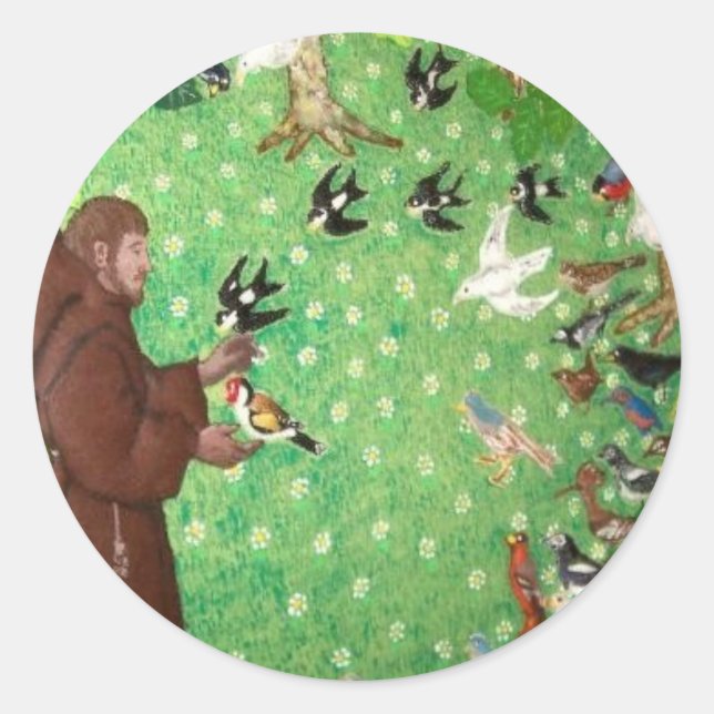 Saint François d'Assise Runt Klistermärke (Framsida)