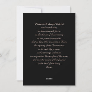 Saint Gabriel Archangel med Prayer Julkort