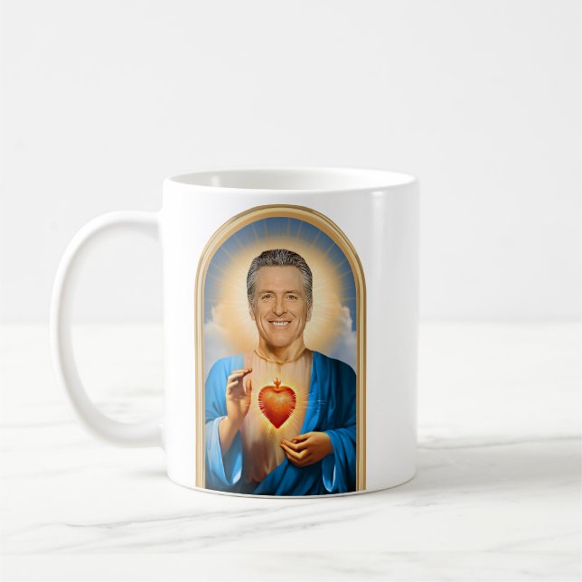 Saint Gavin Newsom Prayer Kaffemugg (Vänster)