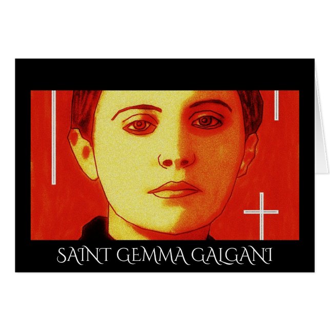 SAINT GEMMA GALGANI HÄLSNINGSKORT (Framsidan Horizontal)