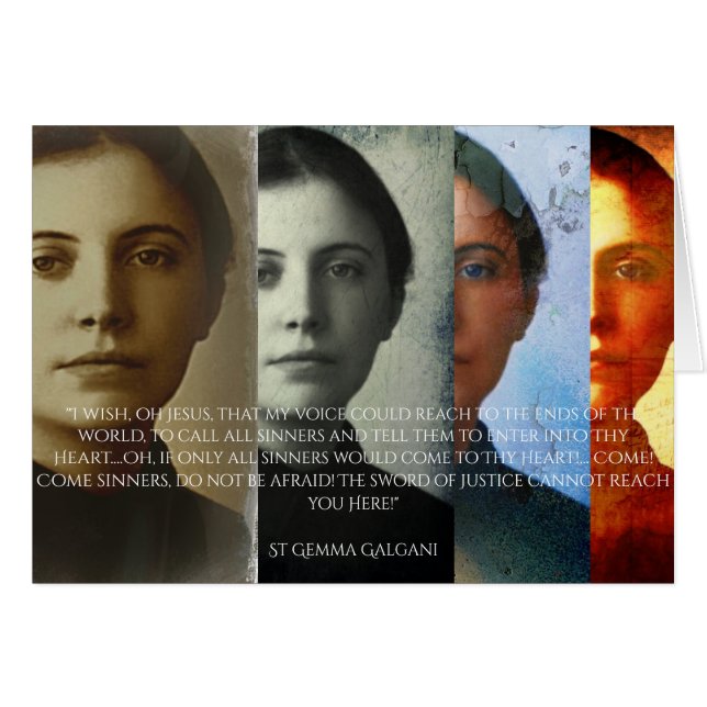 SAINT GEMMA.. JAG ÖNSKAR... HÄLSNINGSKORT (Framsidan Horizontal)