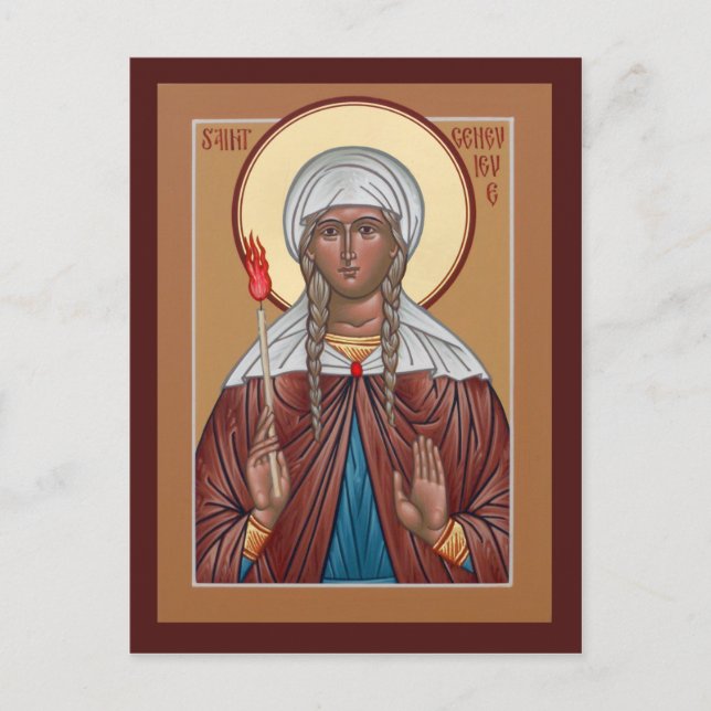 Saint Genevieve Prayer Card Vykort (Framsida)