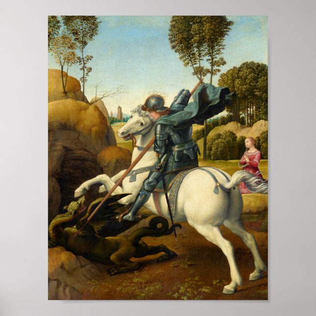 Saint George and the Dragon, 1506 by Raphael Poster (Framsidan)