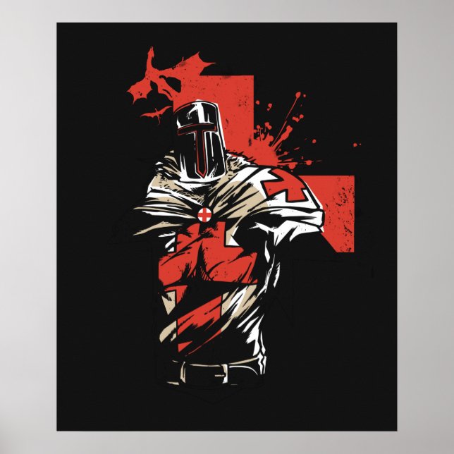 Saint George Christian Crusader Red Kor Poster (Framsidan)