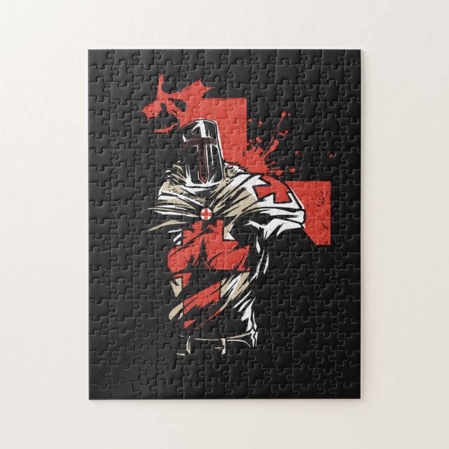 Saint George Christian Crusader Red Kor Pussel (Vertikal)