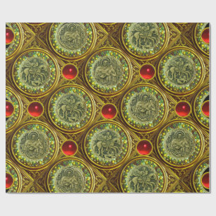 SAINT GEORGE, DRAGON /MADONNA OCH CHILD Red Ruby Presentpapper