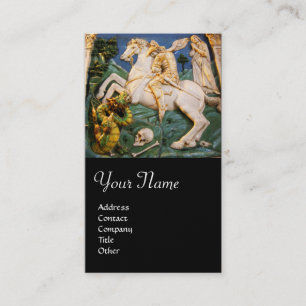 Saint George, Dragon, Princess Monogram Black Pear Visitkort