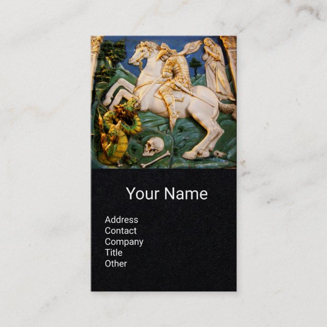 Saint George,Dragonm,Princess Monogram Plack Pappe Visitkort (Framsida)