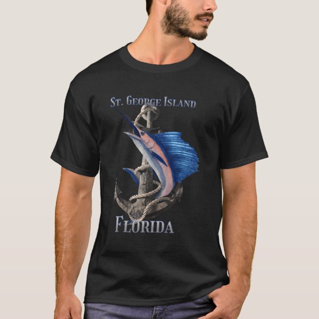 Saint George Island Florida Swordfish Marlin Ocean T Shirt (Framsida)