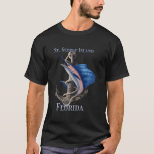 Saint George Island Florida Swordfish Marlin Ocean T Shirt