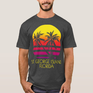 Saint George Island Florida-Vintagen Tropical Suns T Shirt