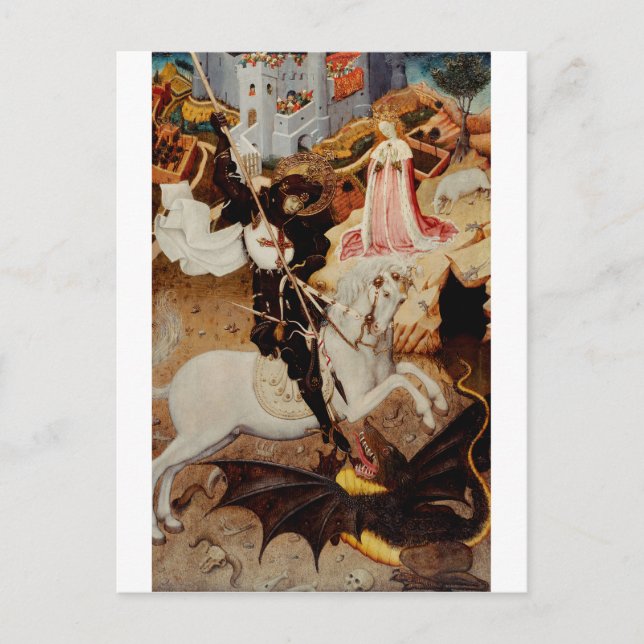 Saint George Killing av Dragon av Bernat Martorel Vykort (Framsida)