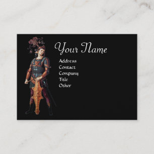 SAINT GEORGE Monogram, Black Guld Metallic Papper Visitkort