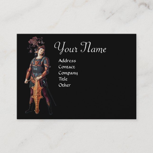 SAINT GEORGE Monogram, Black Guld Metallic Papper Visitkort (Framsida)
