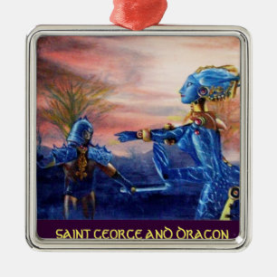 SAINT GEORGE OCH ALIEN DRAGON JULGRANSPRYDNAD METALL