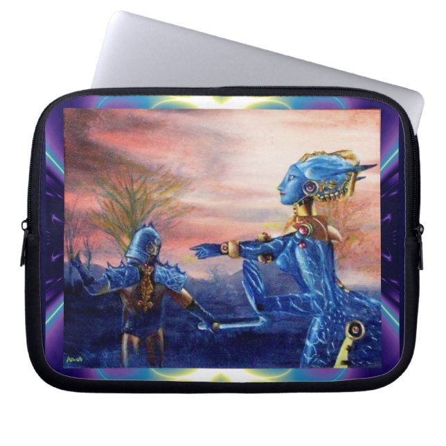 SAINT GEORGE OCH ALIEN DRAGON LAPTOP FODRAL (Framsidan)