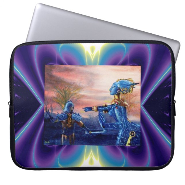 SAINT GEORGE OCH ALIEN DRAGON LAPTOP SLEEVE (Framsidan)