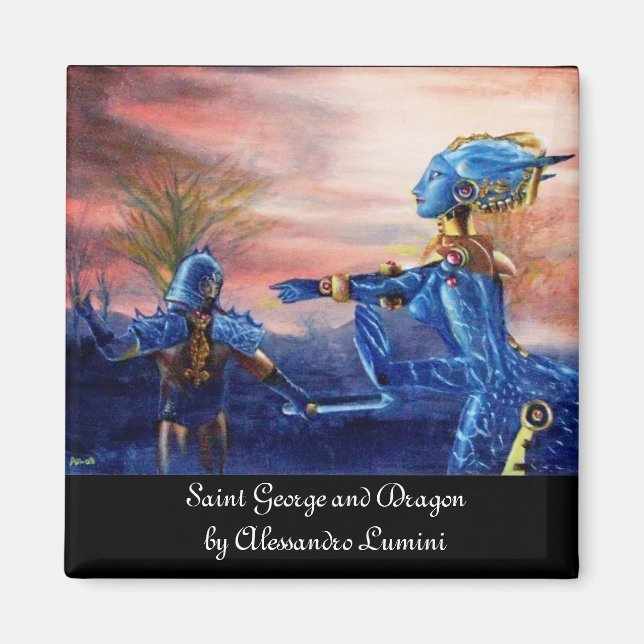 SAINT GEORGE OCH ALIEN DRAGON MAGNET (Framsidan)