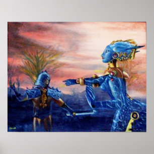 SAINT GEORGE OCH ALIEN DRAGON POSTER