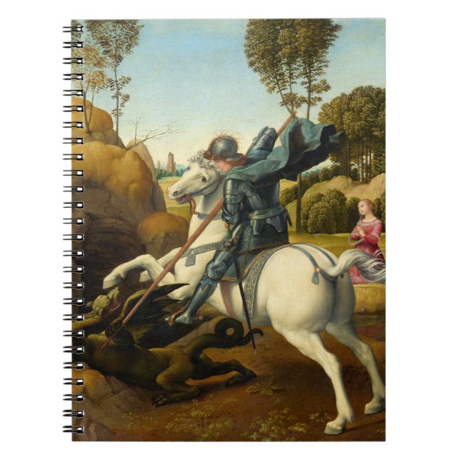Saint George och Dragon, 1506 av Raphael Anteckningsbok (Framsidan)