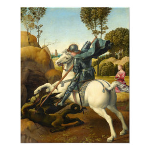 Saint George och Dragon, 1506 av Raphael Fototryck