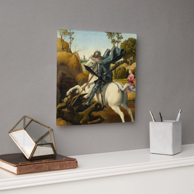 Saint George och Dragon, 1506 av Raphael Fyrkantig Klocka (Kontor)