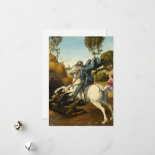 Saint George och Dragon, 1506 av Raphael Julkort