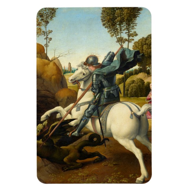 Saint George och Dragon, 1506 av Raphael Magnet (Vertikal)