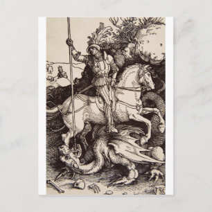 Saint George och Dragon av Durer Vykort