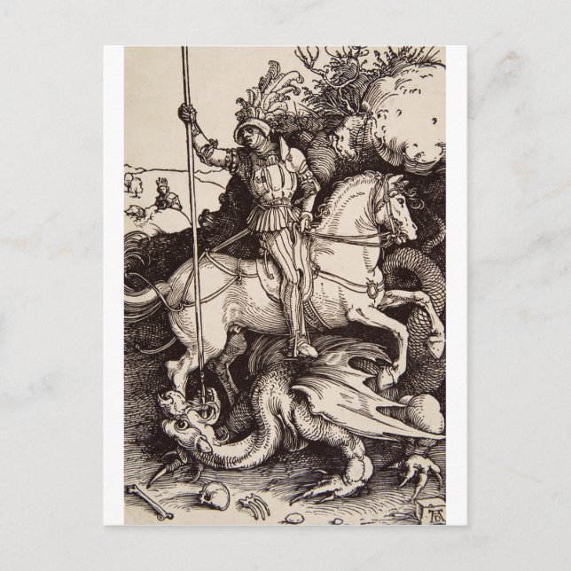 Saint George och Dragon av Durer Vykort (Framsida)