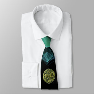 SAINT GEORGE OCH DRAGON Blue Grönt Fractal Swirls Slips