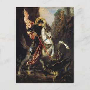 Saint George och Dragon Gustave Moreau Fine Art Vykort