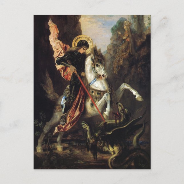 Saint George och Dragon Gustave Moreau Fine Art Vykort (Framsida)