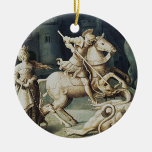 Saint George och Dragon Julgransprydnad Keramik