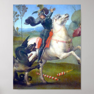 Saint George och Dragon, målning av Raphael Poster