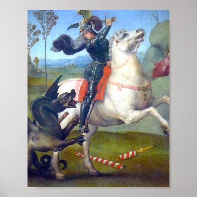 Saint George och Dragon, målning av Raphael Poster (Framsidan)