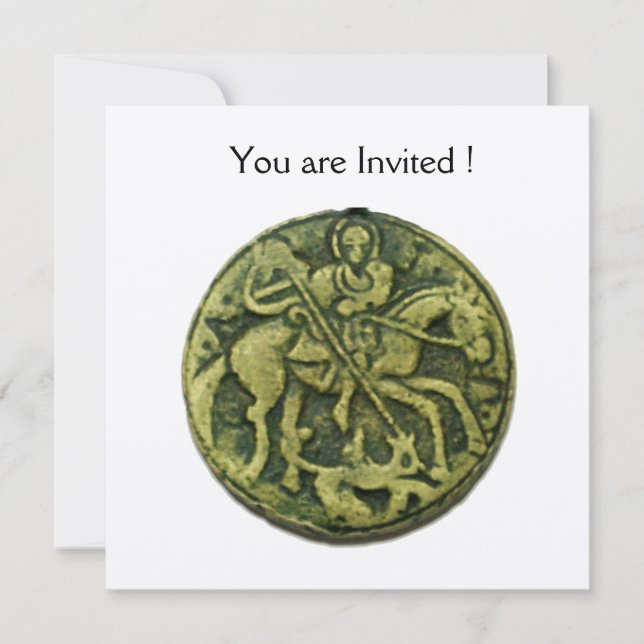 SAINT GEORGE OCH DRAGON MEDALLION, champagne Inbjudningar (Framsida)