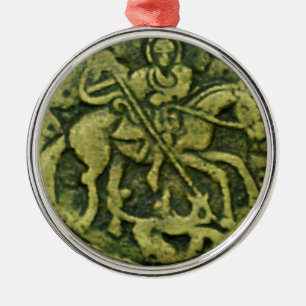 SAINT GEORGE OCH DRAGON MEDALLION JULGRANSPRYDNAD METALL