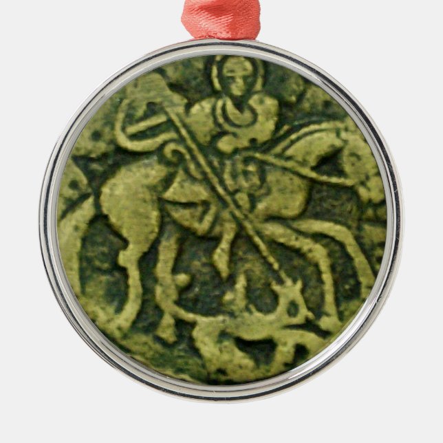 SAINT GEORGE OCH DRAGON MEDALLION JULGRANSPRYDNAD METALL (Framsidan)