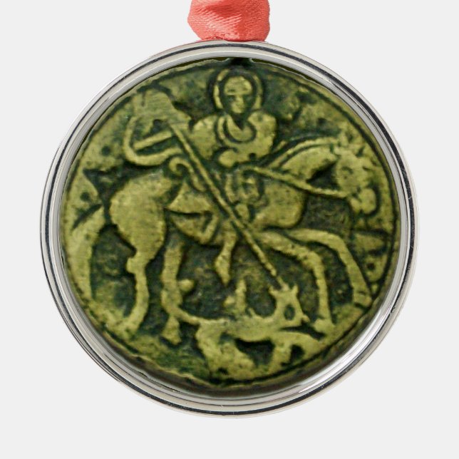 SAINT GEORGE OCH DRAGON MEDALLION JULGRANSPRYDNAD METALL (Framsidan)